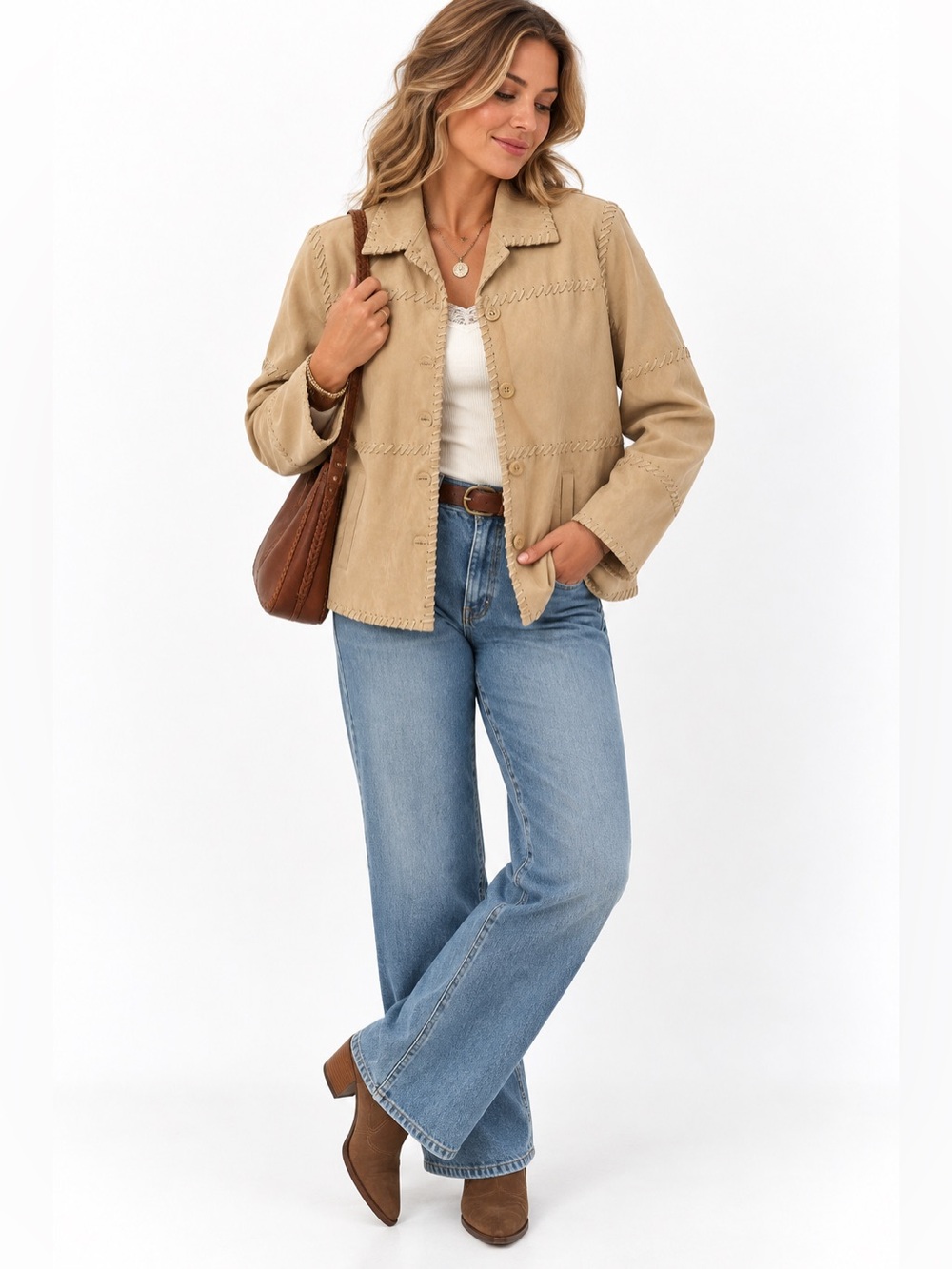 Vintage suede native American cowboy jacket